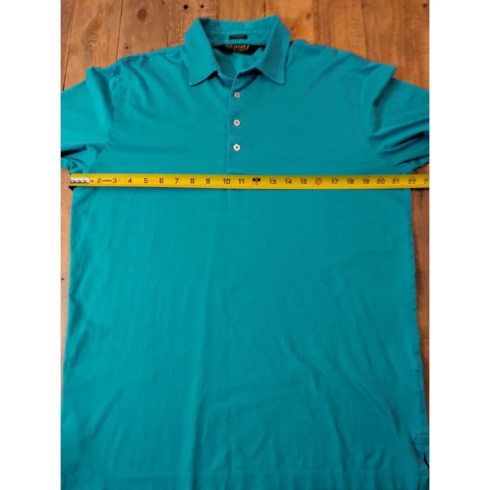Ralph Lauren Shirt Mens Medium Blue Polo Golf Vintage Lisle 100% Pima Cotton